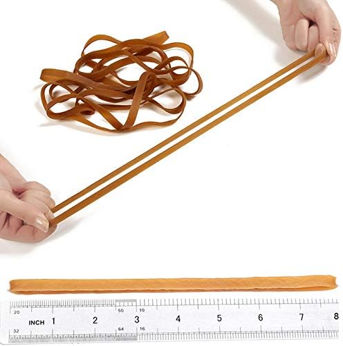 AMUU Rubber Bands 50 Pieces Trash Cans Elastic Rubber Band for Office Supplies File Folders Cat Litter Box Size 8 inches Rubbers Bands Large (Yellow)