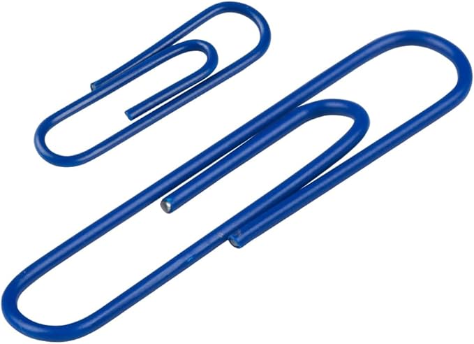 JAM PAPER Combo Pack Colorful Paper Clips - Standard & Jumbo - Dark Blue Paperclips - 1 Pack of 100 & 1 Pack of 75