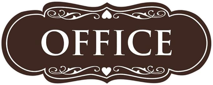 All Quality Designer Office Sign | Easy Installation ‌ - Dark Brown - Medium (1 Pack)