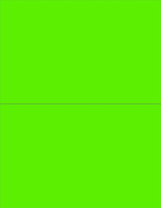 NextDayLabels - 8-1/2 x 11" Neon Color High Light Fluorescent Labels for Laser & Inkjet Printer (Green Fluorescent, 8-1/2" x 5-1/2" - 2 Per Page | 50 Labels)