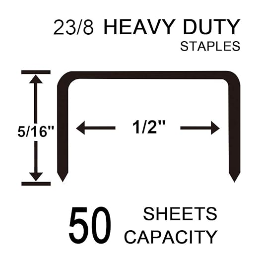 Rayson 23/8 Heavy Duty Staples, Enhanced 5/16" Leg Length, 1/2“ Width, Staples 40 Sheets, 10 Boxes of 1000 Staples (Total: 10,000 Staples)