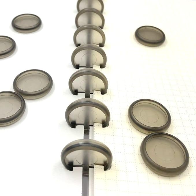 100pcs Discbound Notebook Discs DIY Planner Accessoriesfits for Tul,Levenger,Arc,Happy Planner,Talia(Smoke Black,1.5inch/38mm)