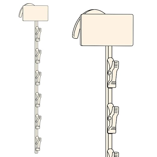 Metal Merchandising Clip Strip, Color White - 6 Hook Stations, 17" Long, Model MS-16, Pack of 1 | Clip Strip Corp