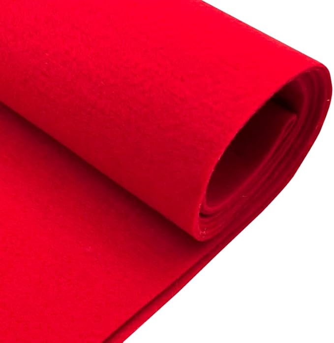 EOVEA | Acrylic Felt Fabric by The Yard - Non-Stiff, Soft Material - 72" Wide - 1.6mm Thick Felt Sheets for DIY Crafts, Sewing, Upholstery, Cushion, Padding(Red, 2 Yard)