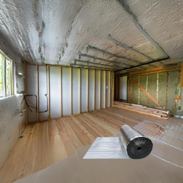 USA Reflective Insulation Bubble Roll, 48" Width x 125' Length, Bubble Pack, Colder Climates, One-Sided Thermal Bubble Roll, Radiant Barrier Bubble Wrap