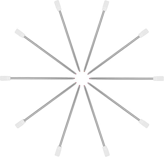 YOUMI Refill 2.75" (10pcs) replaceable ballpoint pen refill, red ink 1mm midpoint metal refill (Red Refill)