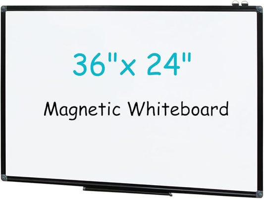XIWODE Magnetic Dry Erase Board, Wall Mounted whiteboard, 24X36 inch, Black Aluminum Alloy Frame, Simple and Generous, Smooth Writing Surface, Easy to Wipe.