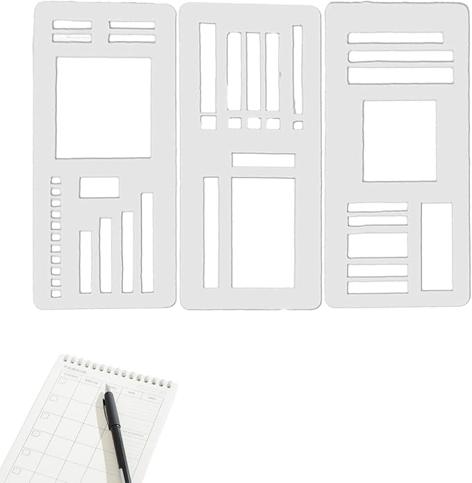 Handmade Flexible Record Template, Planner Stencils Set, Drawing & Lettering Templates for Journaling, Calendar, Scrapbooking & DIY Craft Supplies (Style-A1)