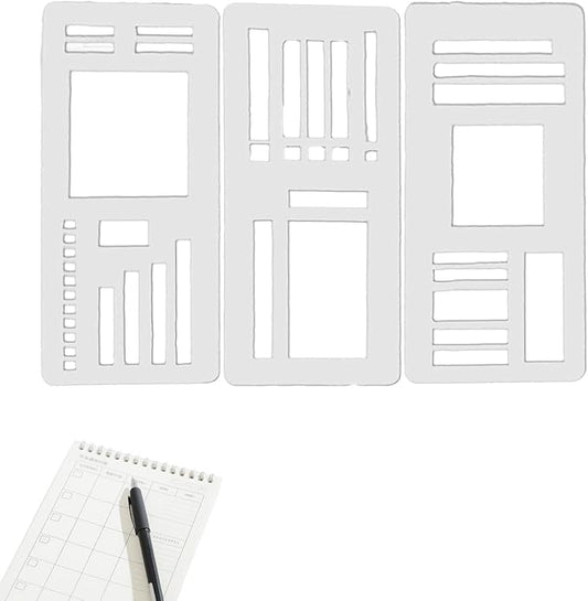Handmade Flexible Record Template, Planner Stencils Set, Drawing & Lettering Templates for Journaling, Calendar, Scrapbooking & DIY Craft Supplies (Style-A1)