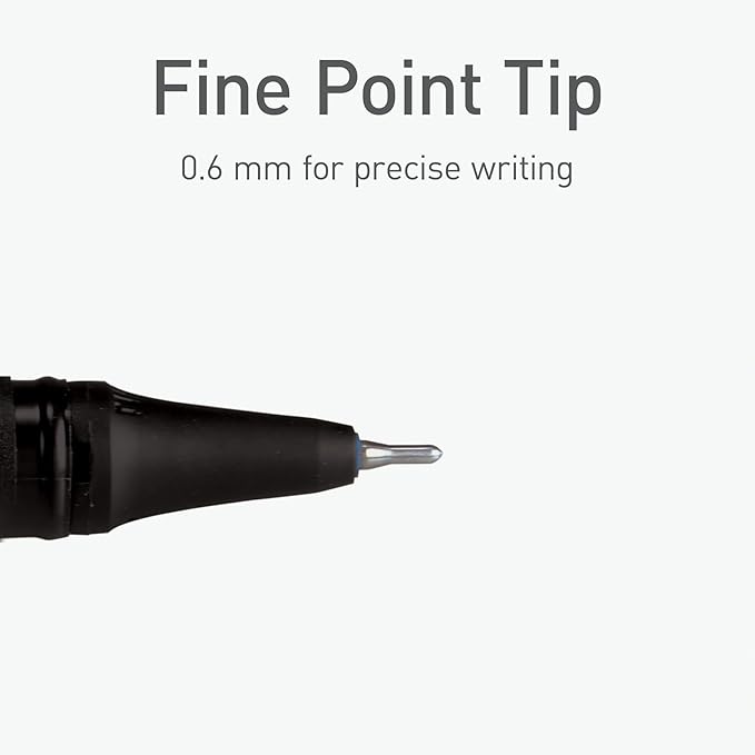 Pentonic Gel Pens, 24 Count, Assorted Colored Ink (12 Black, 8 Blue, 4 Red), 0.6 mm Fine Point, Smooth Writing For Journaling & Notetaking (1002354)