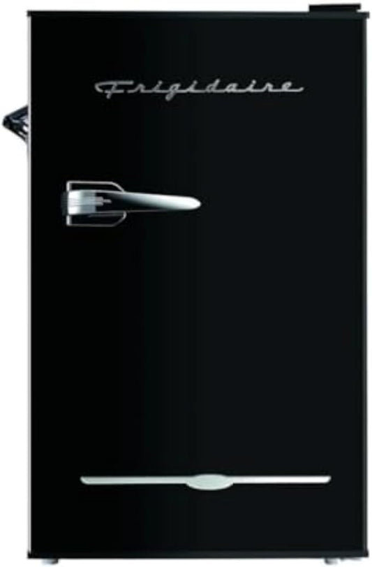 FRIGIDAIRE EFR376-BLACK 3.1 Cu Ft Black Retro Bar Fridge with Side Bottle Opener