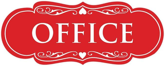 All Quality Designer Office Sign | Easy Installation - Red - Medium (1 Pack)