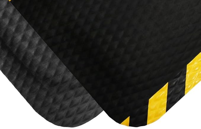 American Floor Mats Hog Heaven Premium 7/8" Black & Black Border 4' x 8' Nitrile Backed Anti-Fatigue Comfort Mat