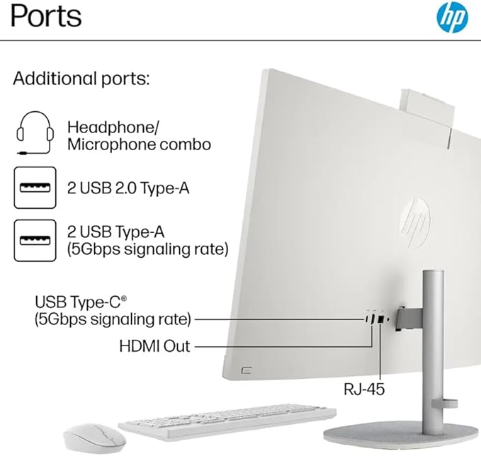 HP 27" FHD All-in-One Computer, 12-Cores Intel Core Ultra 7, 32GB DDR5 RAM 1.5TB Storage (1TB SSD+512GB Docking Station Set), Windows 11 Pro with Microsoft Office Included, White
