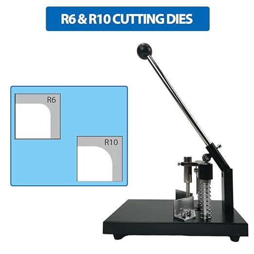 Corner Rounder Punch Cutter,30mm/1.2” Thickness Manual Corner Rounder with R6mm R10mm Cutting Dies,Paper Punch Cutter Commercial Card Cutter for Heavy Cardstock, Alumium Stack
