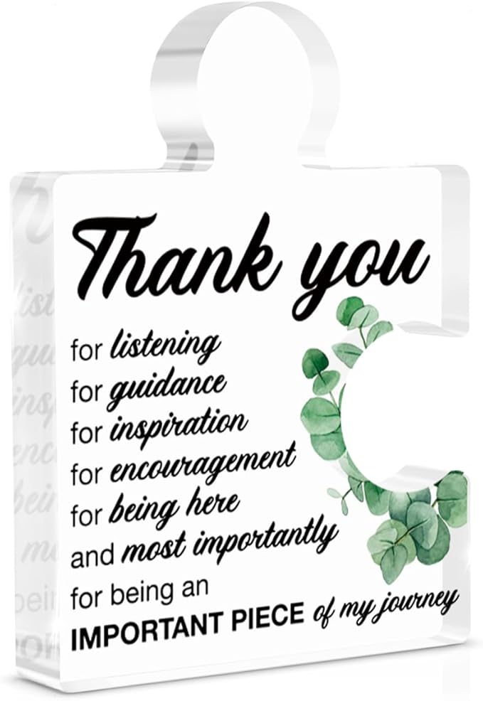 Thank You Gifts for Women Teacher Appreciation Gifts Thankful Sign for Coworkers Mentor Boss Supervisor Principal Therapist Acrylic Puzzle Piece Office Desk Decor