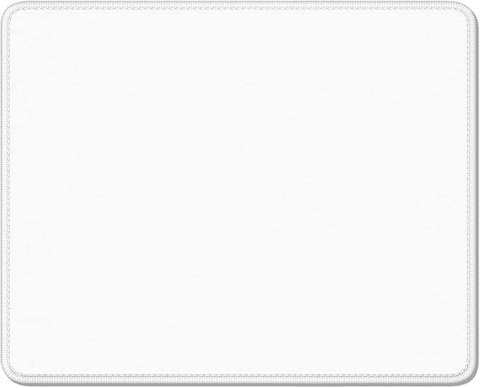 Auhoahsil White Mouse Pad, 12 x 10 Inch Square Mousepad, 3mm Thick Rubber Mouse Mat with Pretty Design, Premium-Textured Non-Slip for Gaming Work Office Wireless Mouse Men Women