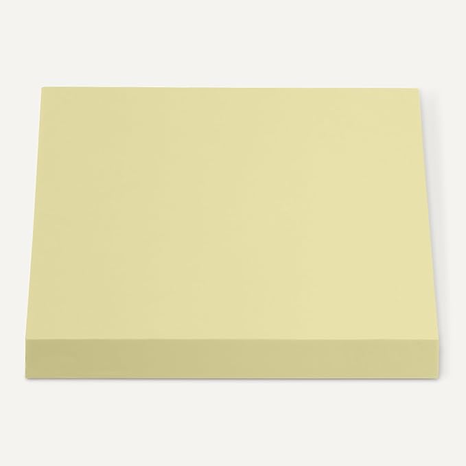 Amazon Basics Square Sticky Notes, Self-Stick Pads, Pack of 5, 3 x 3 inches, Yellow