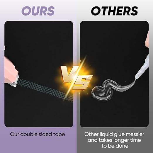 4-Pack Strong Double Sided Tape Roller, 0.23in x 16.4ft Adhesive Tape Glue for Gift Wrapping, Junk Journals, Paper Crafts, Essential Scrapbooking Supplies, Photo Mounting, School Office (Blue)