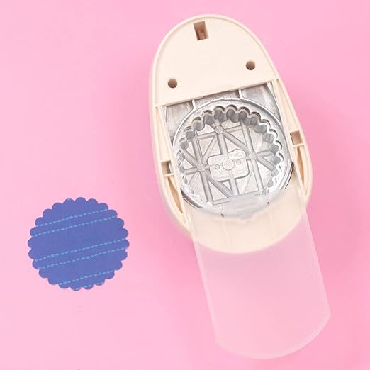 Craftelier - 3 Inch Circle Scallop Punch with Lever Press | Shape Hole Puncher for Paper Crafts | Scalloped Hole Punch for Scrapbooking, DIY Cards & Journals | Mini Hole Punch for Paper & Cardstock.