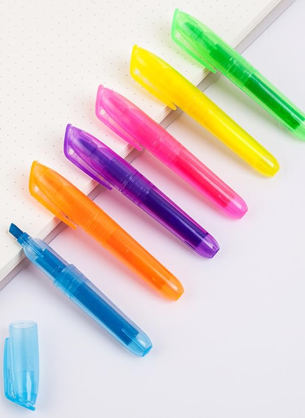 SKKSTATIONERY 36-Pcs Mini Highlighters Colored Highlighters Chisel Tip, Highlighter Markers, Assorted Colors Highlighter Pens 3.5''