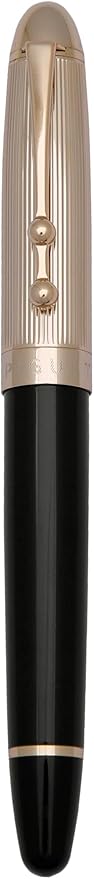 Piguet Genève – Luxury and Ergonomic Fountain & Rollerball Pen – Sigma Series – German Bock Medium Nib, Gold Trim, Blue Ink – Gift Boxed with Universal Refill and Converter (Fountain Pen, I'Doré)