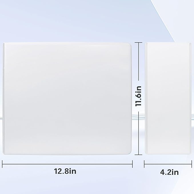 Comix Durable 3 Ring Binder, 4 inch D Ring Binders, Hold 835 Sheets of US Letter Size Paper, 2 Pack (White)