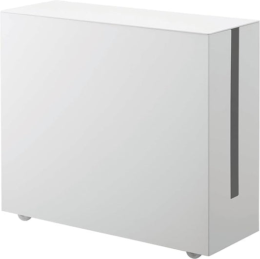 Yamazaki Home Rolling Cable Management Cord Power Strip/Surge Protector Storage Organizer for office or Bedroom Steel One Size White