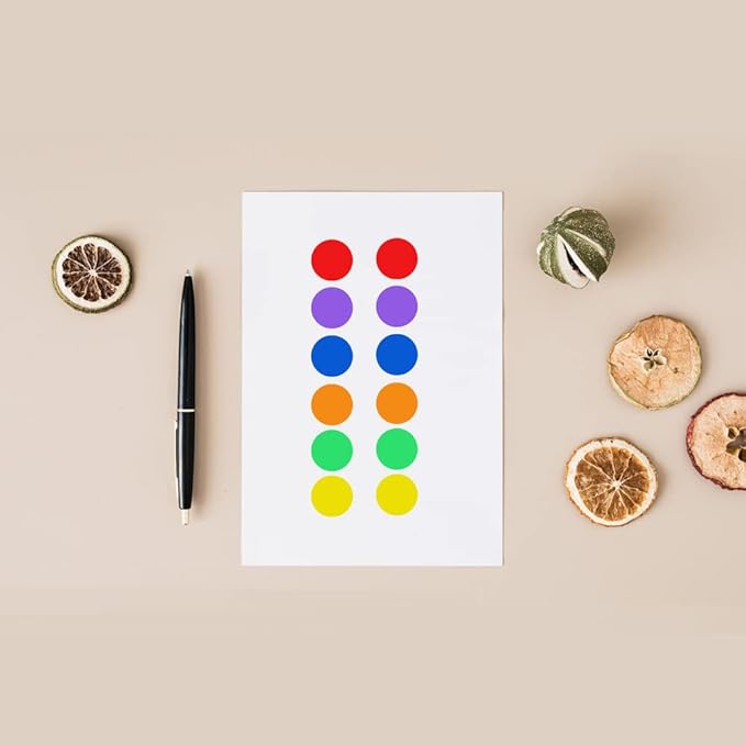 6 Colors 3000 Pieces Dot Stickers Color Code Circle Stickers Can Writing 1 Inch Office Supplies Stationery Sticker Garage Sale Sticker (6 Rolls, 500 Labels/Roll)