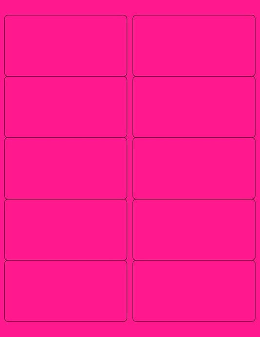 NextDayLabels - 8-1/2 x 11 Neon Color High Light Fluorescent Labels for Laser & Inkjet Printer (Pink Fluorescent, 4 x 2-10 Per Page | 1000 Labels)