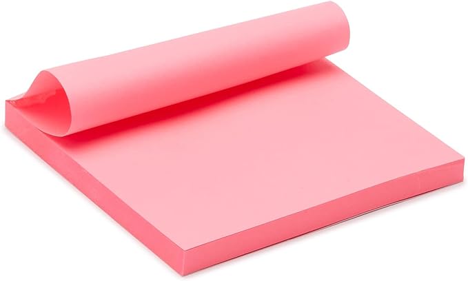 Amazon Basics Sticky Notes, 3x3 Inches, Assorted Colors Self-Stick Pads, Easy to Post for Home, Office, Notebook, 70 sheets/Pad, Pack of 12