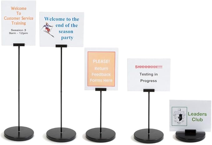 Trainers Warehouse Convertible Desktop Sign Holder - extends up to 2 feet | Easy to set up, easy to move | Collapsible | Versatile | Adjustable to three convenient heights (Small)