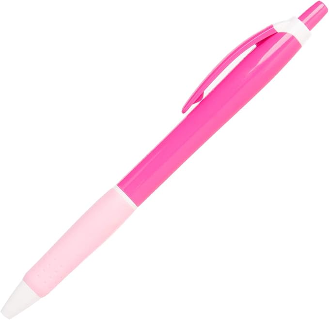 Simply Genius Pink Pens - 100 Count, Retractable Ballpoint, Black Ink - Pink Pens for Writing, Journaling, School & Office Supply