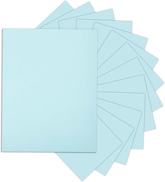 24 Sheets Light Blue Cardstock 8.5 x 11 Pastel Paper, Goefun 80lb Card Stock Printer Paper for Invitations, Menus, Crafts, DIY Cards