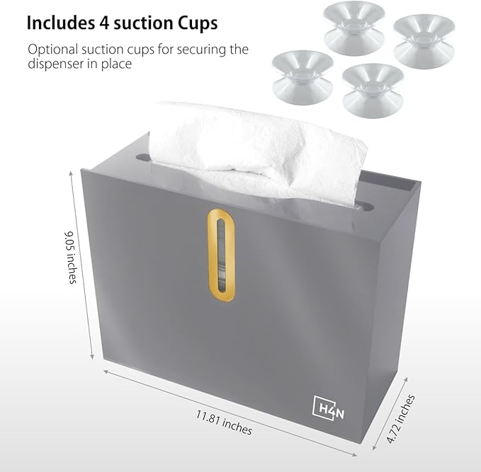 H4N Multifold Hand Paper Towel Dispenser Countertop, Compact Design, Single Sheet Dispensing for Home and Commercial Use, Gray