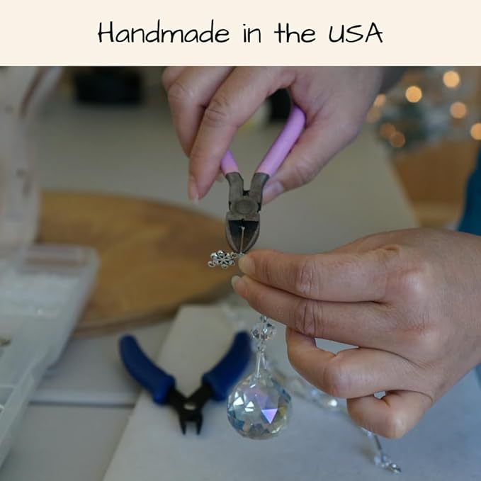 Wolf Christmas Ornament - Handmade Shatterproof Decorations for Indoor Outdoor Xmas Tree - Clear Ball Ornaments with Magnetic Crystal - Great Gift or Stocking Stuffer for Mom, Sister, Friend