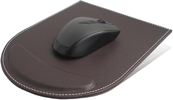 KINGFOM T31-6PCS/SET Office Desktop Decor Organizer Supplies Set PU Leather Remote Control Collection Holder, Pencil Holder Box, Business Card Holder, Mouse Pad, Sticky Notes Paper and Dispenser