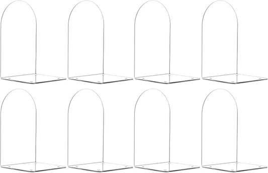 Adwikoso Book Ends for Shelves Clear Acrylic Bookends for Heavy Books Organizer Book Stopper to Hold Books for Home Office School and Desktop Decoration(Circular Arc) (8)