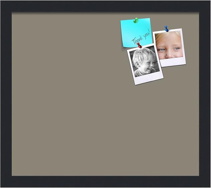 PinPix 16x14 Inch Cork Bulletin Board. This Decorative Framed Pin Board Comes with Pewter Design and a Satin Black Frame. Ideal for Home Office Decor or Message Board (PinPix-1812)