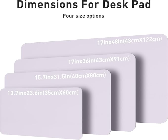 Aothia Large PU Leather Desk Pad Protector – Non-Slip Mouse Pad & Writing Mat for Office/Home, Waterproof, Easy to Clean (Soft Lavender, 23.6" x 13.7")