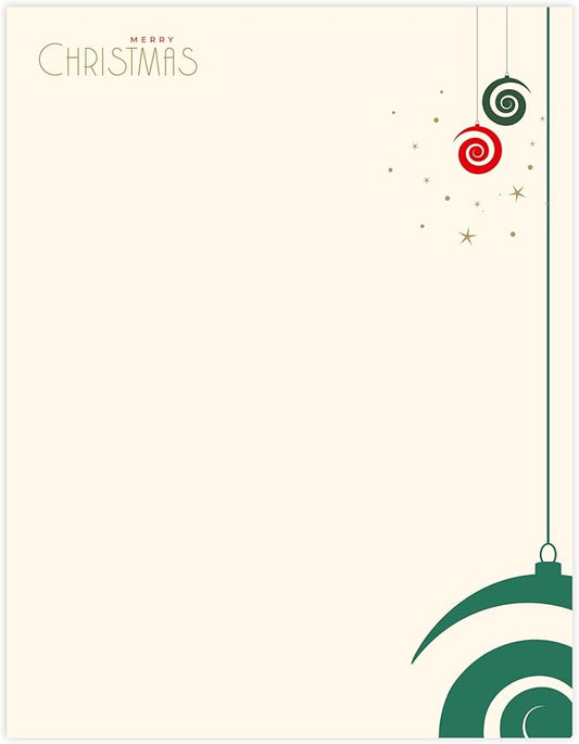 easykart labels Christmas Stationery Paper Letterhead Sheets 60 Pack Holiday Xmas Theme Design For Writing Letters Computer Office Notes & Printing Supplies Size 8.5" X 11"