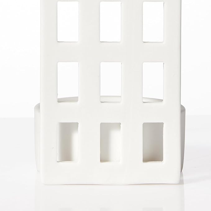 DN DECONATION House Tealight Candle Holders Set of 4 – Christmas Candle Holder Centerpieces for Tables, Modern Christmas Decorations Mantel Candlestick Holders Holiday Table Decor Ceramic