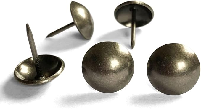 Let's Decorate 100PCS D16mm/0.63" Gun-Black Upholstery Tacks, Decorative Tacks for Sofa Couch, Furniture Metal Thumb Tacks, Home DIY Decorative Nail Heads Nails (100, 16mm Gun-Black)