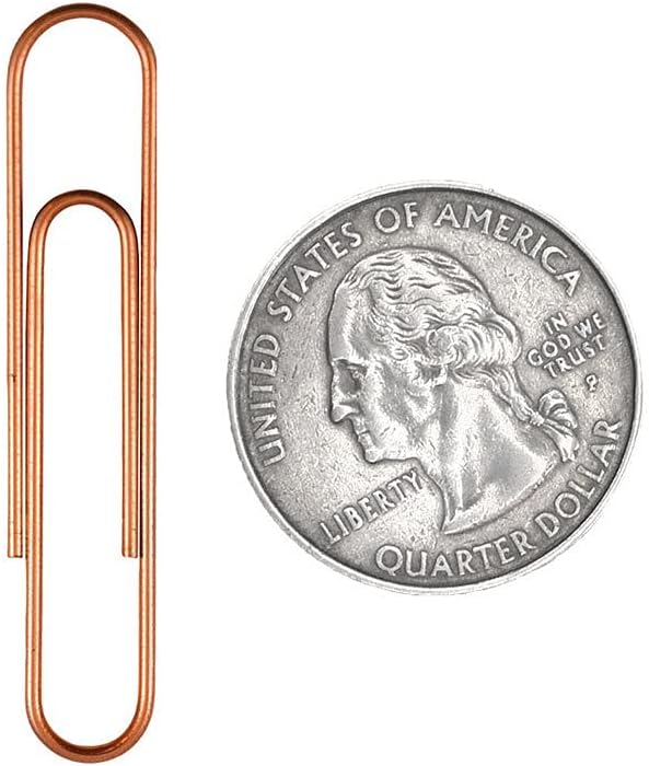 JAM Paper Colored Jumbo Paper Clips - Rose Gold Paperclips - 75/pack