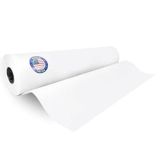 White Kraft Paper Roll 36" x 8640" (720 feet) for Packing, Moving, Shipping, Crafts - USA-Made Heavy Duty Craft Paper 50lb Thickness - 100% Recyclable Natural Kraft Wrapping Paper by IDL Packaging
