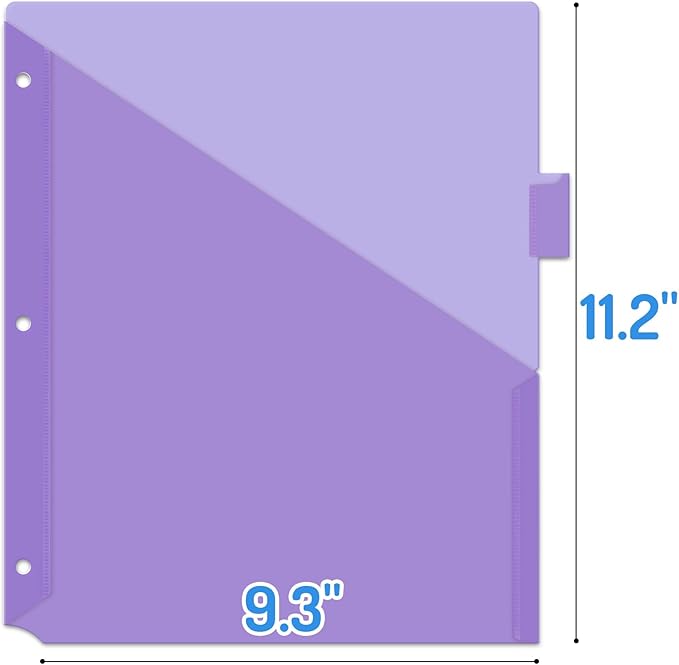 Forvencer 8 Count Dividers with Two Pockets, 8 tabs Binder Dividers for 3 Ring Binder Organizer, Multicolor, 1 Set