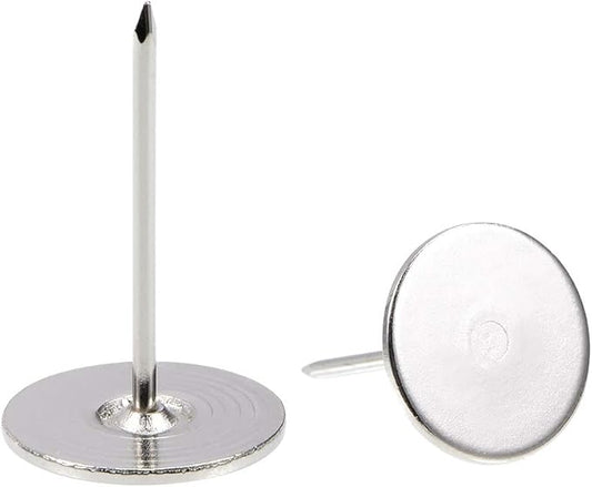 uxcell Upholstery Nails Tacks 19mmx30mm Flat Head Furniture Nails Silver Tone for Furniture Sofa Headboards, 100 Pcs