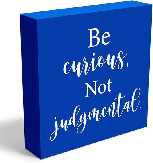 Inspirational TV Show Merchandise Wooden Box Sign Decorative Soccer Coach Gifts Office Desk Decor for Tabletop Bookshelf Tiered Tray Home Farmhouse Bedroom Library Rustic Square Wall Decor Blue