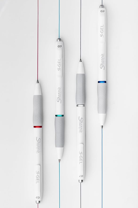 Sharpie S-Gel Pens, Fashion Barrel Gel Pens, Pearl White Body, Medium (0.7mm) Point, Bold Ink Colors, 8 Count (Pack of 6)