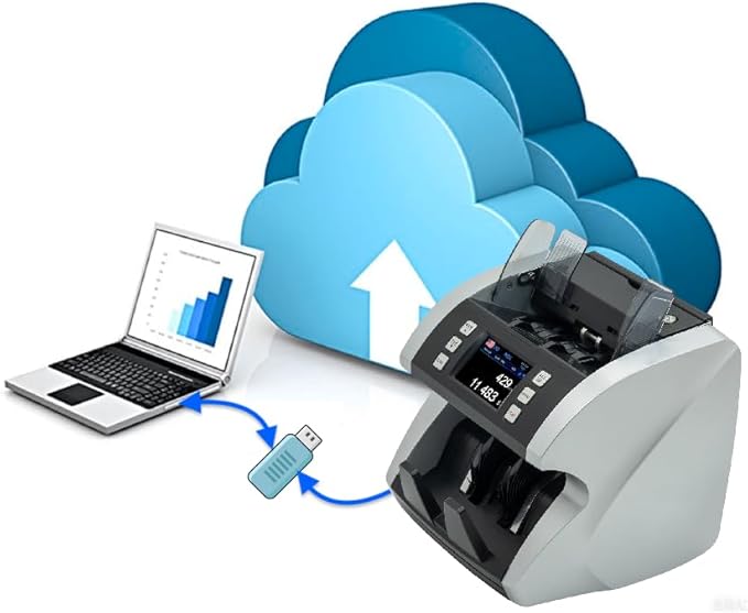 MA-600S Mixed Denomination USD Bill Counter Upgradable Money Counting Machine with CIS Sensor and Bank-Grade Detection & Large External Display Plus Optional Receipt Printing Function